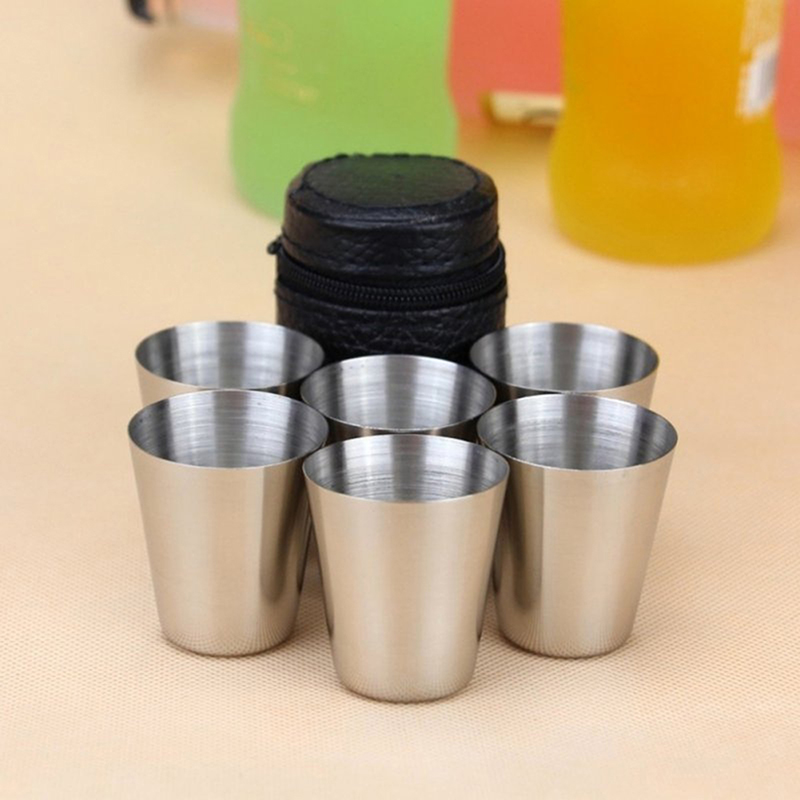 Espresso Shot Glass - 4/6 قطعة أكواب من الفولاذ المقاوم