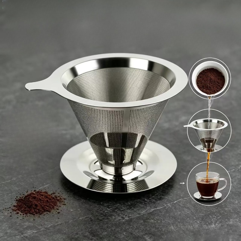 Coffee Equipment Pour Over - جهاز تقطير القهوة بالصب من الفولاذ