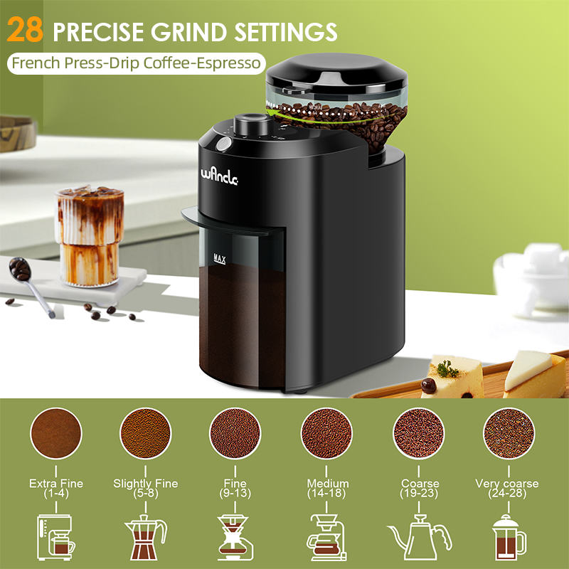 Wancle مطحنة القهوة الكهربائية - مراجعة Coffee Grinder Burr Flat وسعره