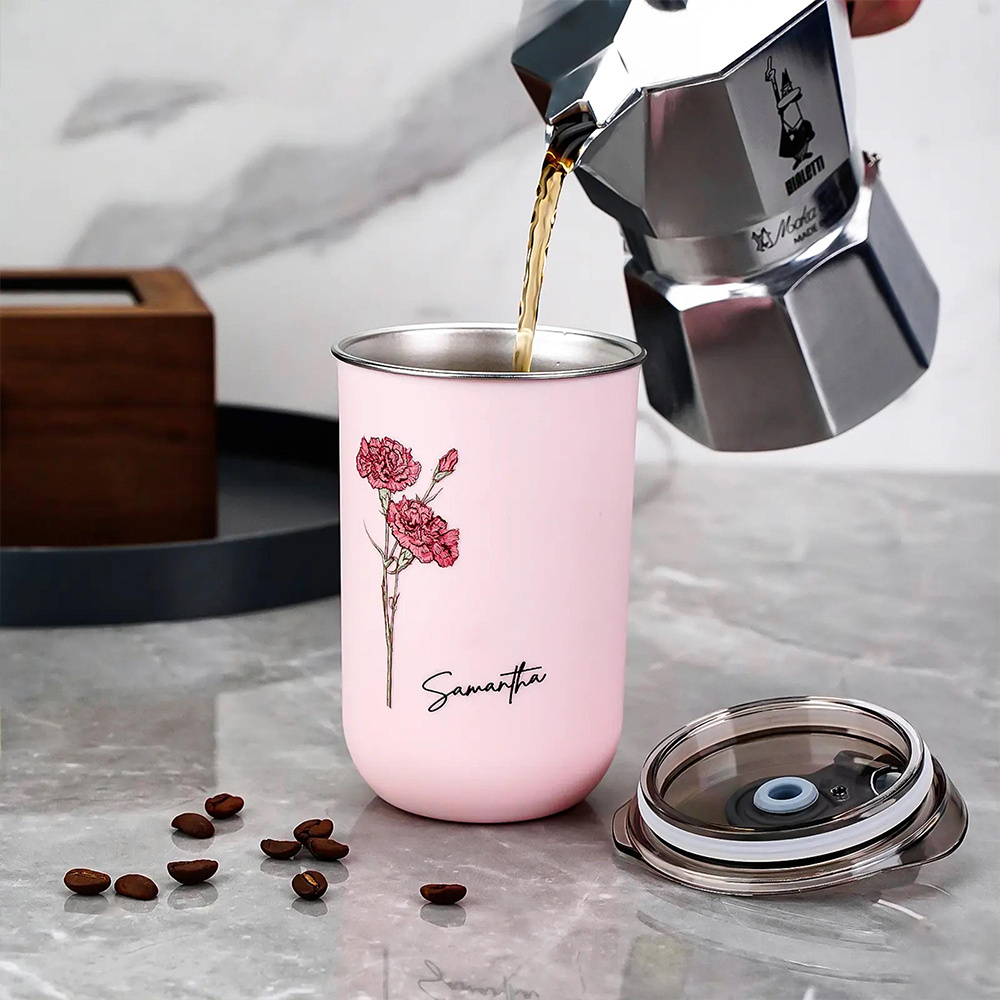 كوب قهوة مخصص مزين بزهرة الميل - مراجعة Coffee Equipment For Camping وسعره
