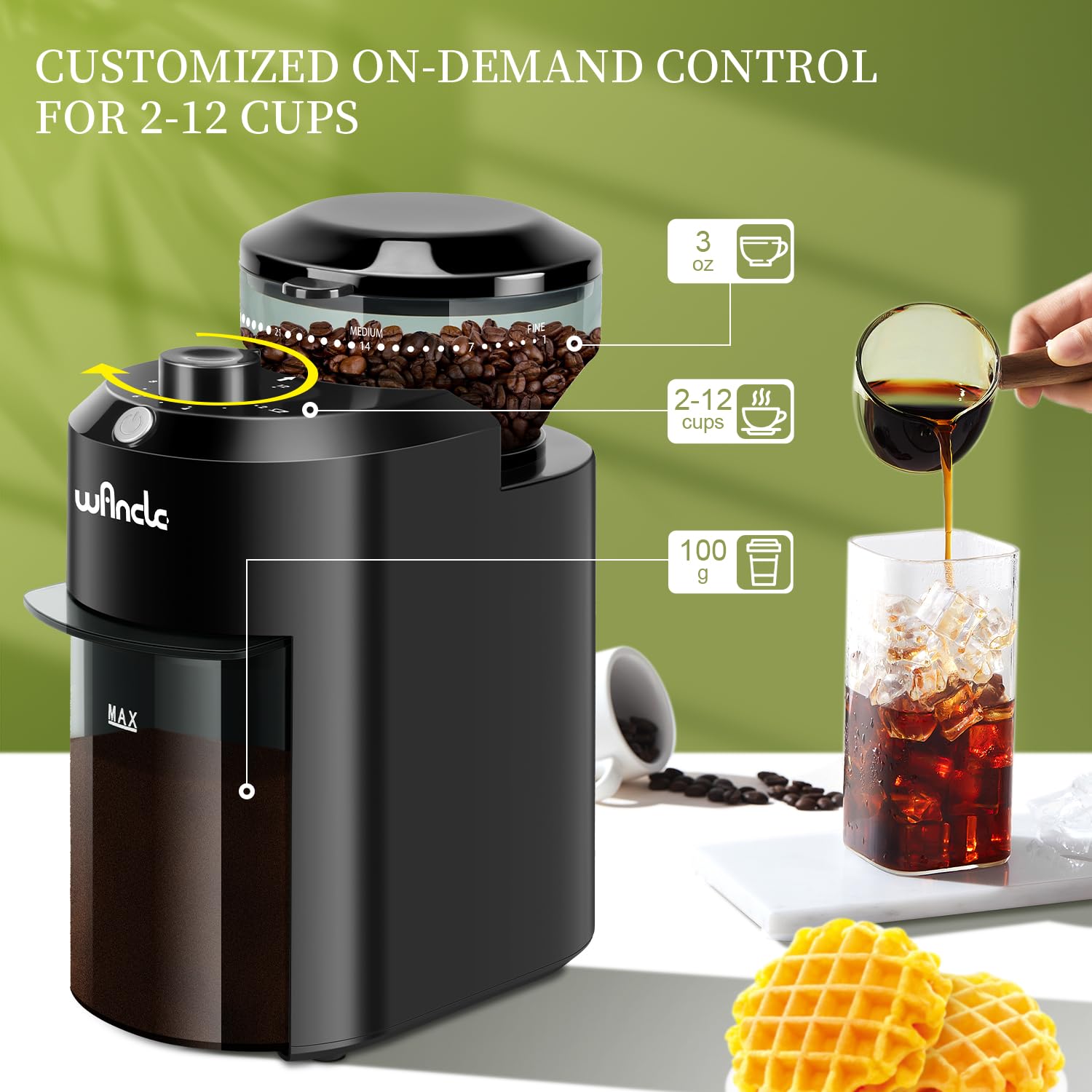 مطحنة القهوة الأوتوماتيكية من  - مراجعة Coffee Grinder Burr Flat وسعره