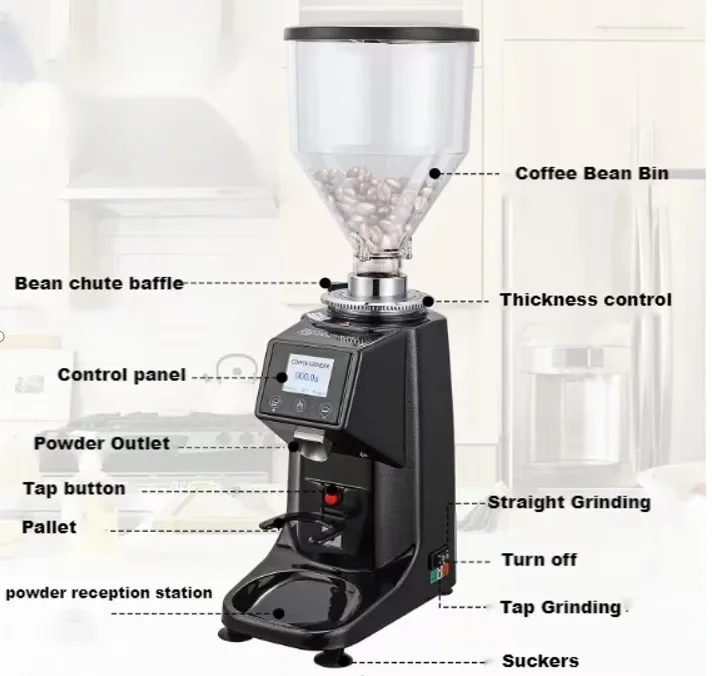 مطحنة قهوة تجارية أوتوماتيكية  - مراجعة Coffee Grinder Burr Flat وسعره