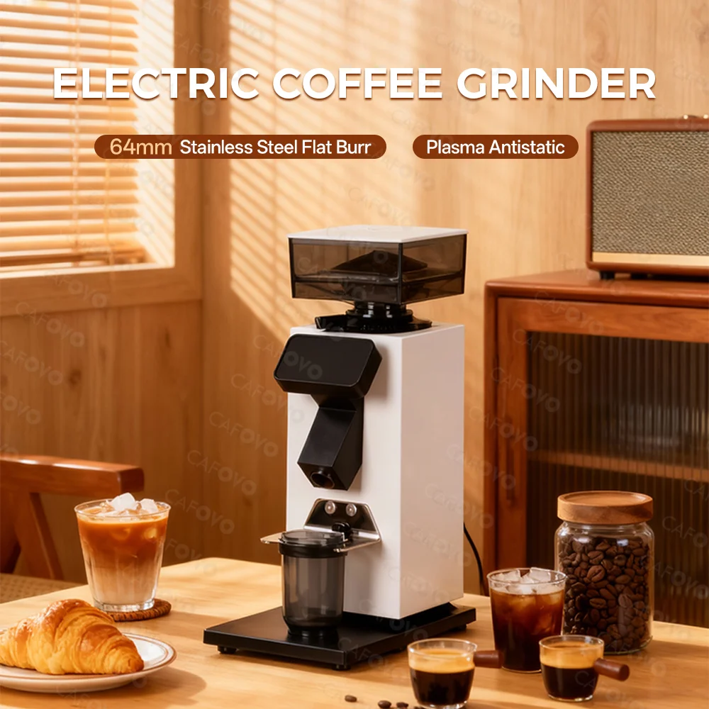 مطحنة قهوة CAFOVO G964F ذات ال - مراجعة Coffee Grinder Burr Flat وسعره
