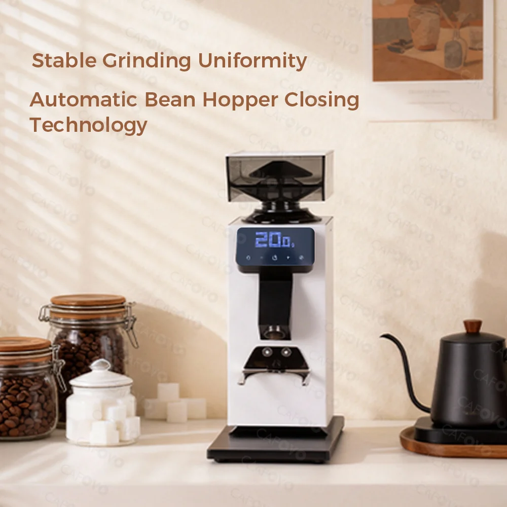 مطحنة قهوة CAFOVO G964F ذات ال - مراجعة Coffee Grinder Burr Flat وسعره